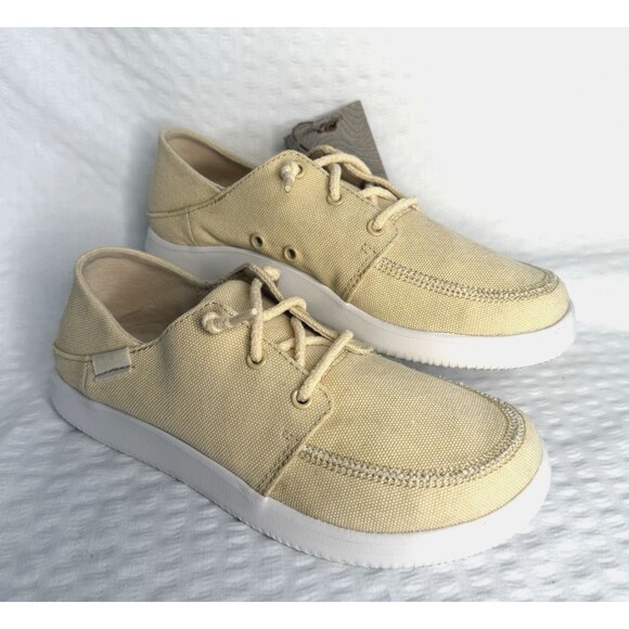 Chaco Women Canvas Light Yellow Chillos Sneaker Size 6 Slip-on Casual Shoes - Picture 1 of 9